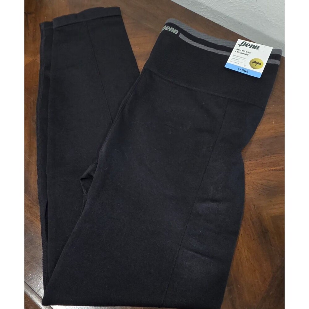 NWT Penn Women's Seamless Legging Size Large Black High waist Moisture Wicking